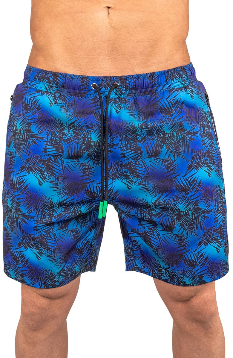 Maceoo Swim Lion Hosta Swim Trunks, Main, color, Blue