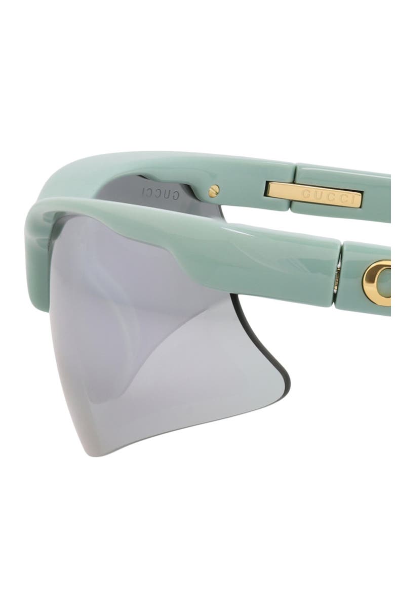 70mm Wrap Sunglasses, Alternate, color, GREEN GREEN SILVER