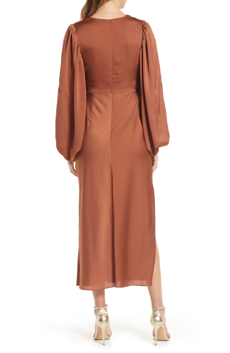 Shona Joy Twist Front Long Sleeve Cocktail Dress, Alternate, color, 