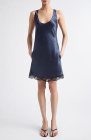 Maria McManus Scoop Lace Trim Satin Bias Cut Dress
