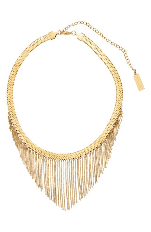 st. Moran Fringe Snake Chain Frontal Necklace in Gold 