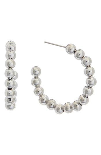 Juvell Beaded Hoop Earrings In Silver