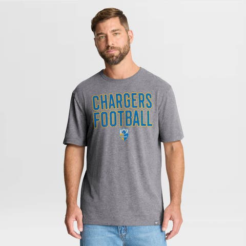 Men's Fanatics Heather Gray Los Angeles Chargers First Down Tribute Tri-Blend T-Shirt