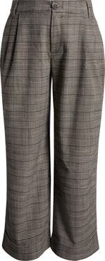 Wit & Wisdom Skyrise Glen Plaid Pleated Wide Leg Trousers