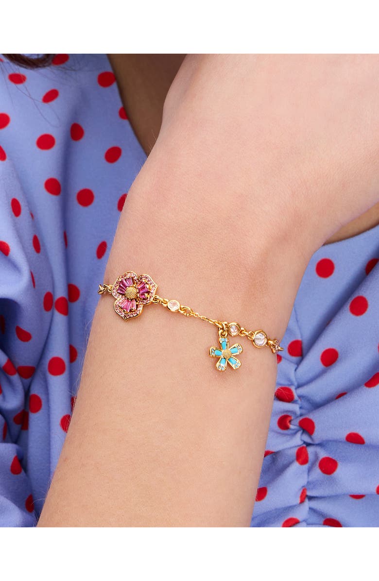 Kate Spade New York fleurette cubic zirconia station bracelet, Alternate, color, Multi