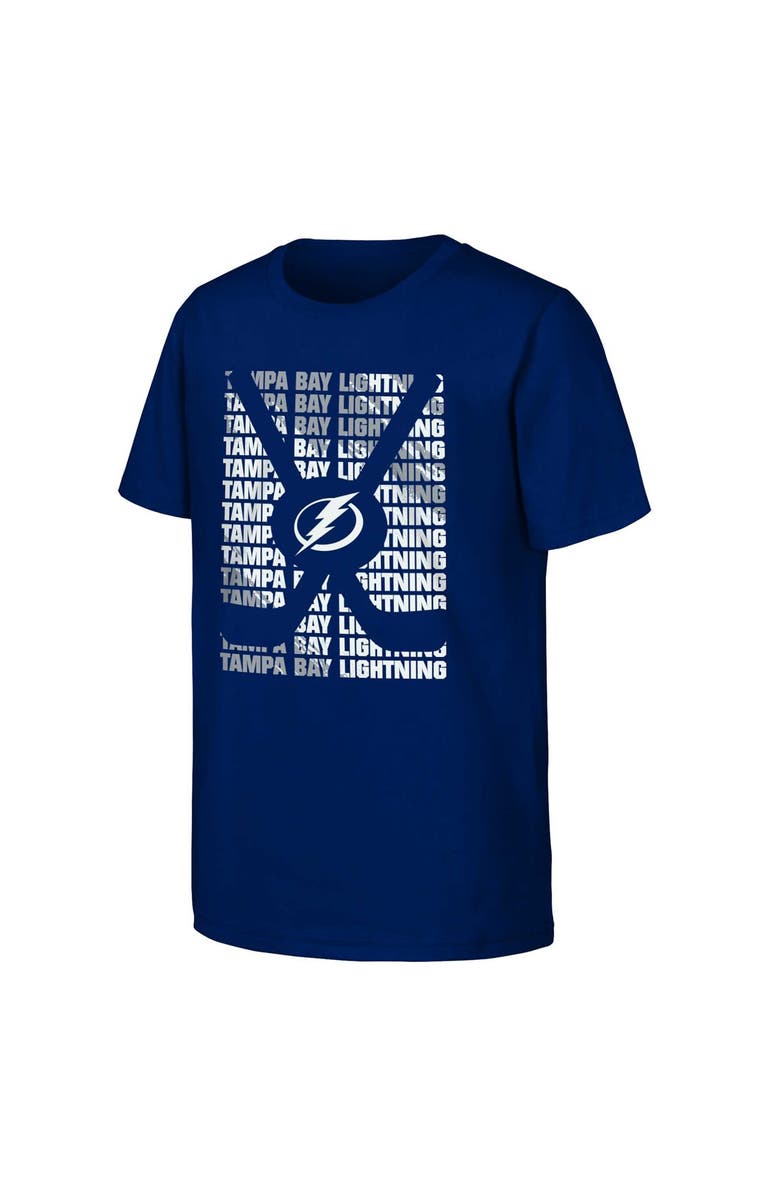 Outerstuff Youth Blue Tampa Bay Lightning Box T-Shirt, Main, color, 