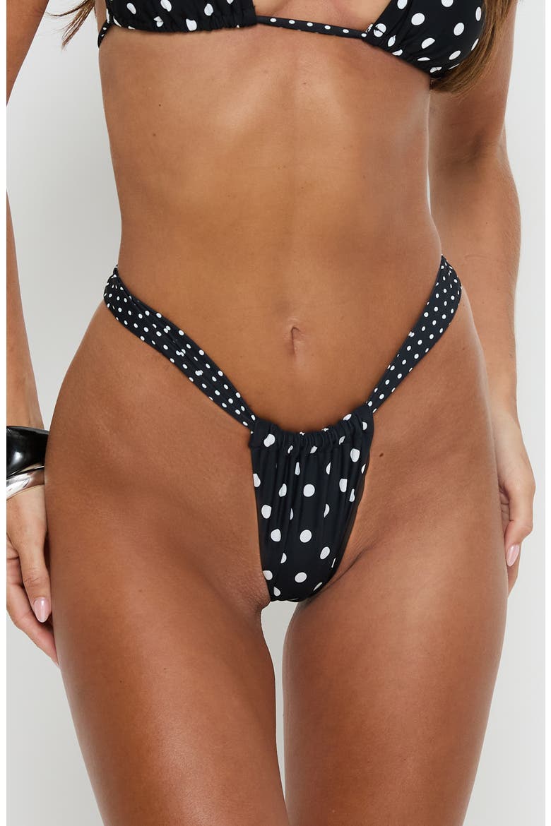 Jenner High Cut Bikini Bottoms, Main, color, BLACK / POLKA DOT