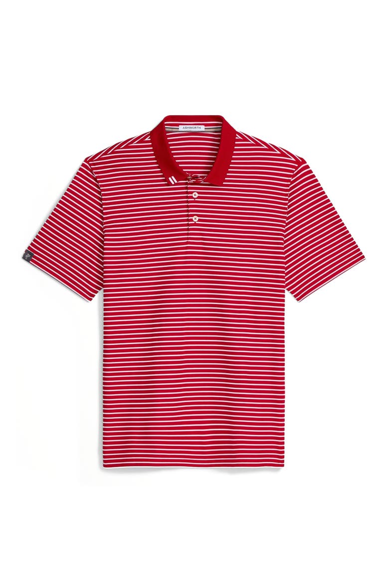 2Bar Stripe Polo, Alternate, color, Core Red/White