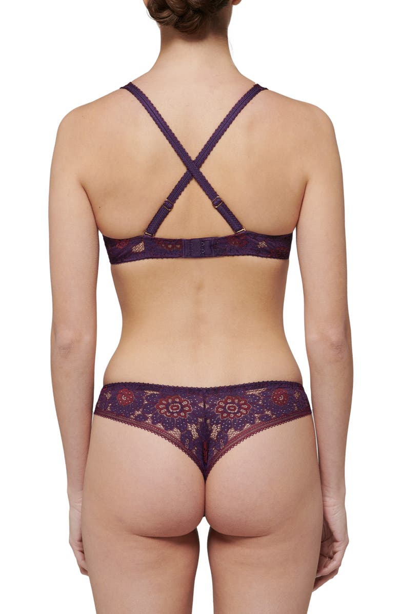 Simone Perele Festive Triangle Underwire Plunge Bra, Alternate, color, Euphoria Purple