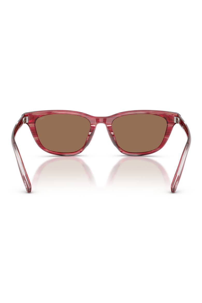 52mm Cat Eye Sunglasses, Alternate, color, STRIATED RED / DARK BROWN