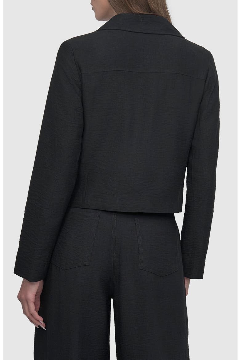 Crinkle Moto Jacket, Alternate, color, BLACK