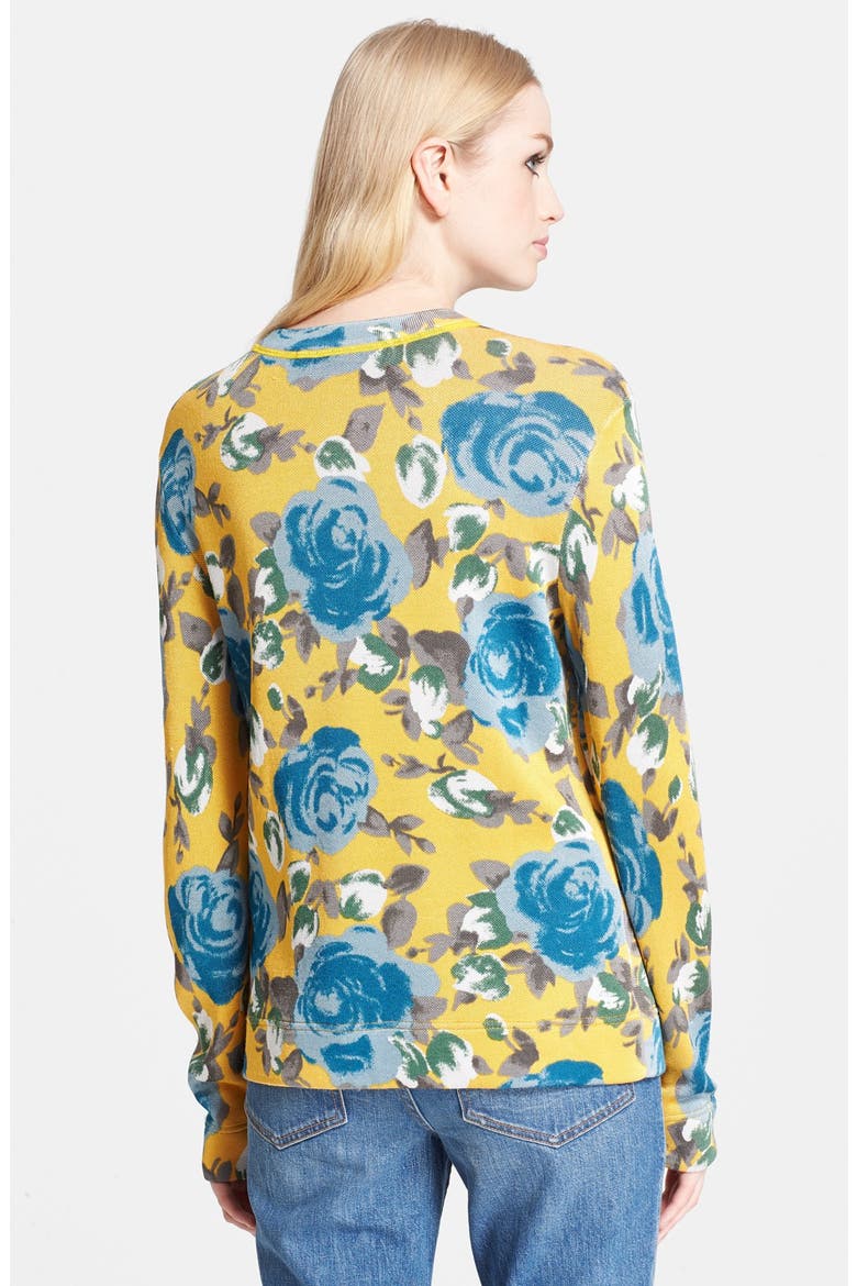 'Jerrie Rose' Floral Print Crewneck Sweatshirt, Alternate, color, YELLOW JACKET MULTI