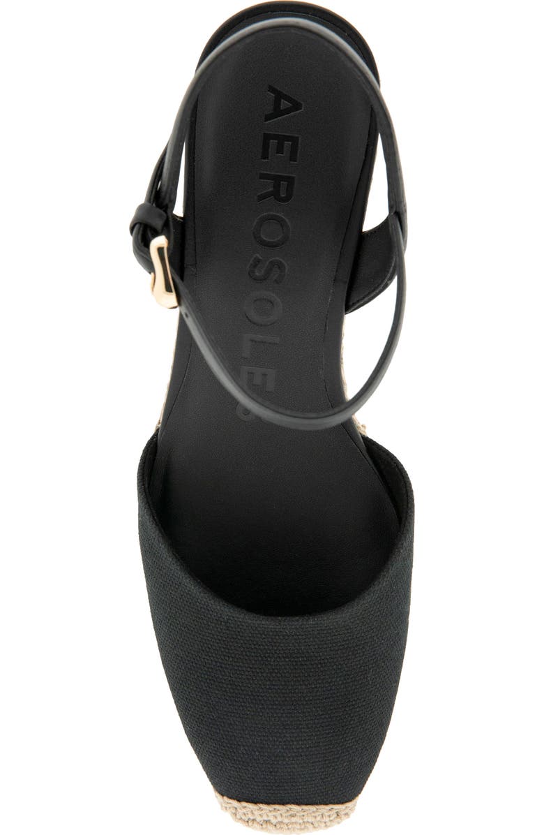 Aerosoles Real Wedge Sandal, Alternate, color, Black Canvas