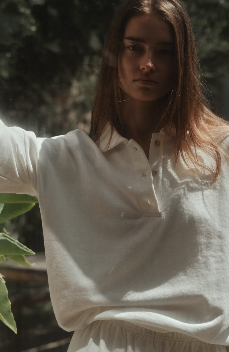 CALIFORNIA INCLINE Long Sleeve Polo Shirt, Alternate, color, Salt