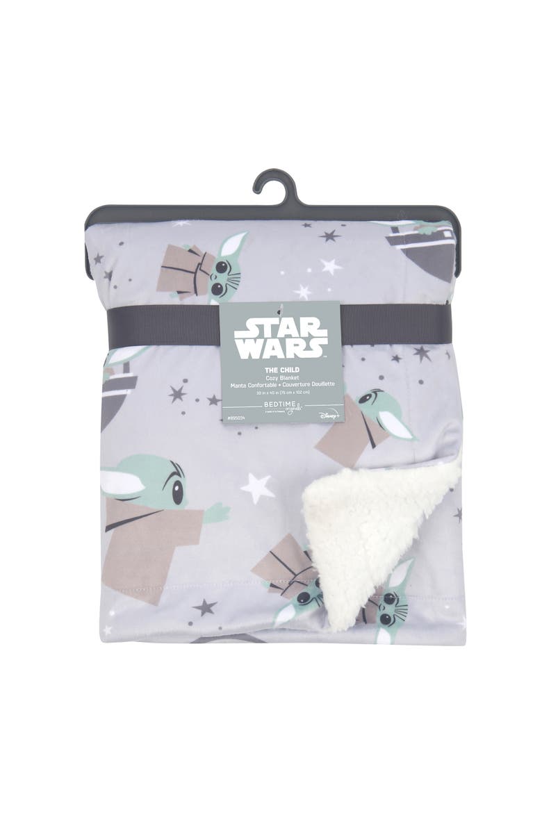 Lambs & Ivy Star Wars Cozy Friends Baby Yoda/Grogu Fleece Baby Blanket, Alternate, color, 
