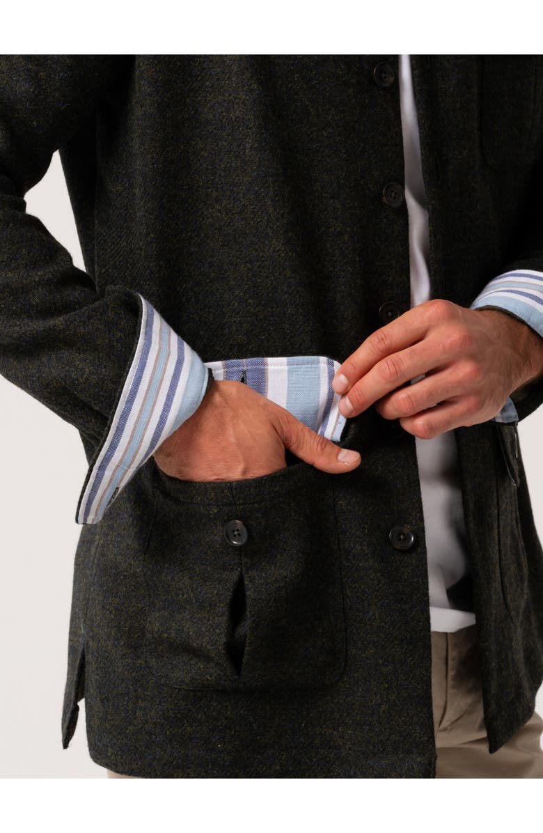 Koy Clothing Long Sleeve Wool Shirt-Jacket, Alternate, color, Artillery Green