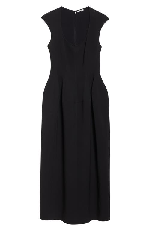 Fforme Leah Molded Bonded Crepe Dress In Black