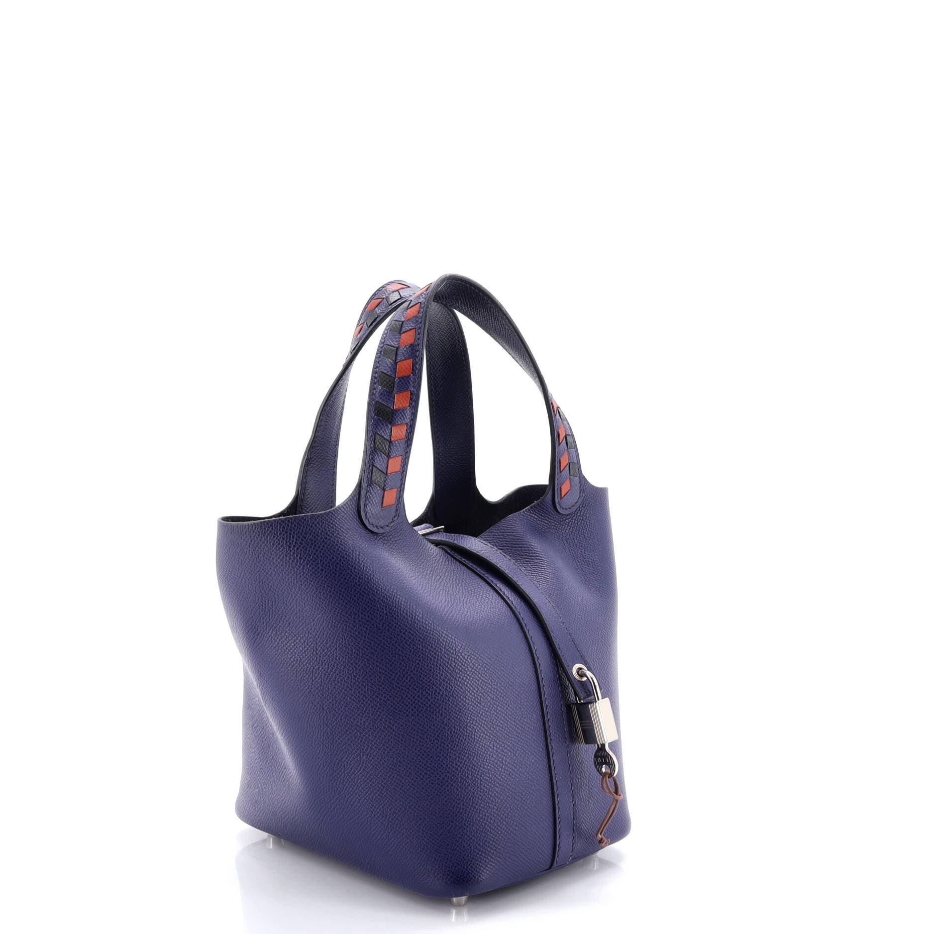 Picotin Lock Bag Tressage Epsom PM, Alternate, color, Blue