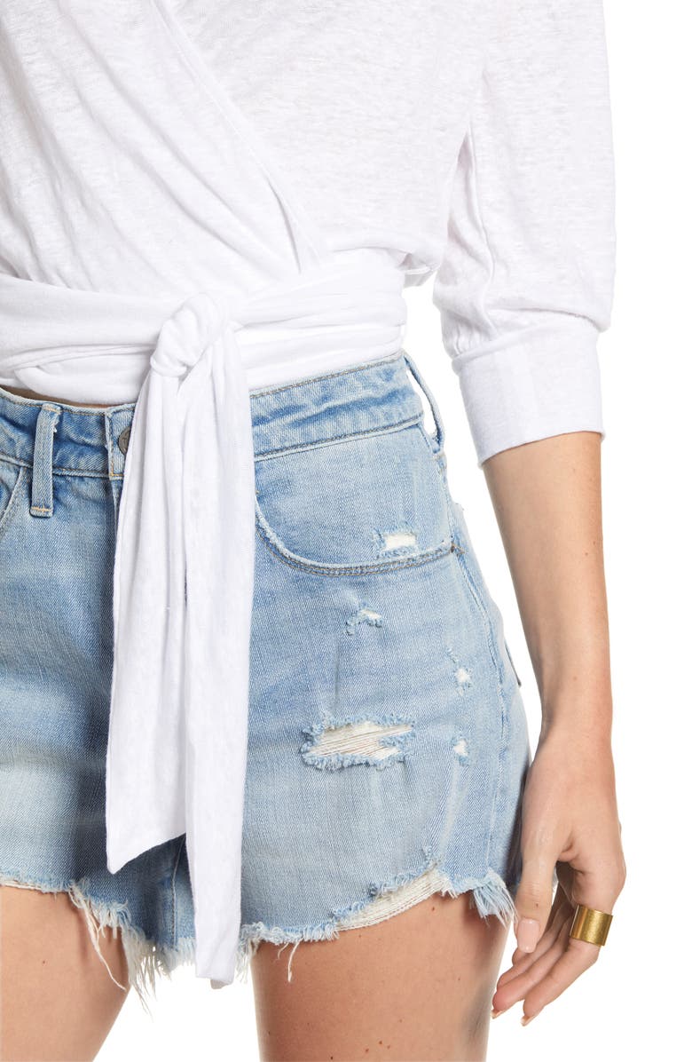 Treasure & Bond Linen Knit Wrap Top, Alternate, color, 