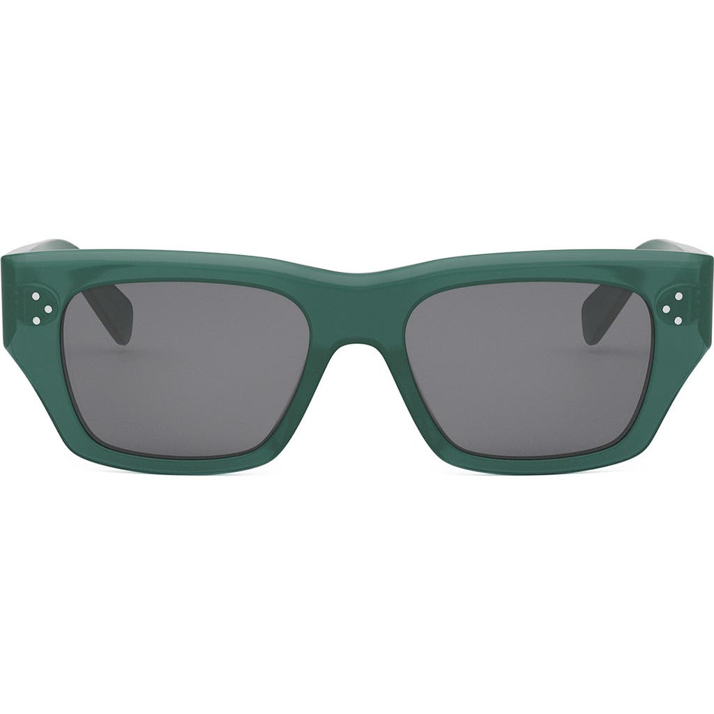 Celine Bold 3 Dots 53mm Geometric Sunglasses In Green