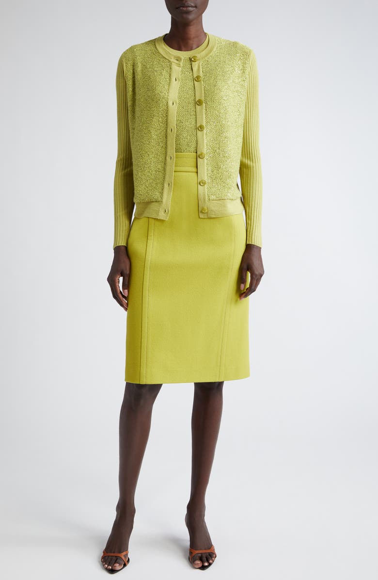 St. John Evening Mixed Media Sequin Knit Sleeveless Sweater, Alternate, color,