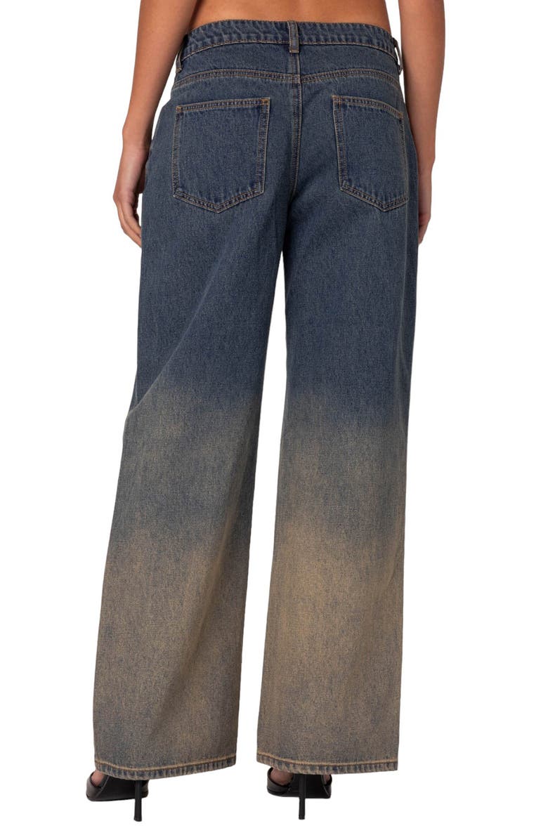 EDIKTED Mud Wash Slouchy Wide Leg Jeans, Alternate, color,