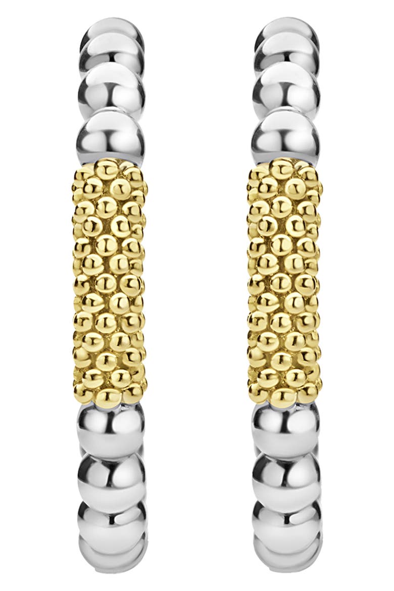 Caviar Icon Hoop Earrings, Alternate, color, SILVER