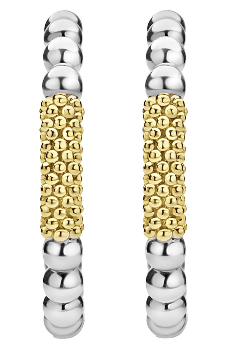 LAGOS Caviar Icon Hoop Earrings, Alternate, color, Silver