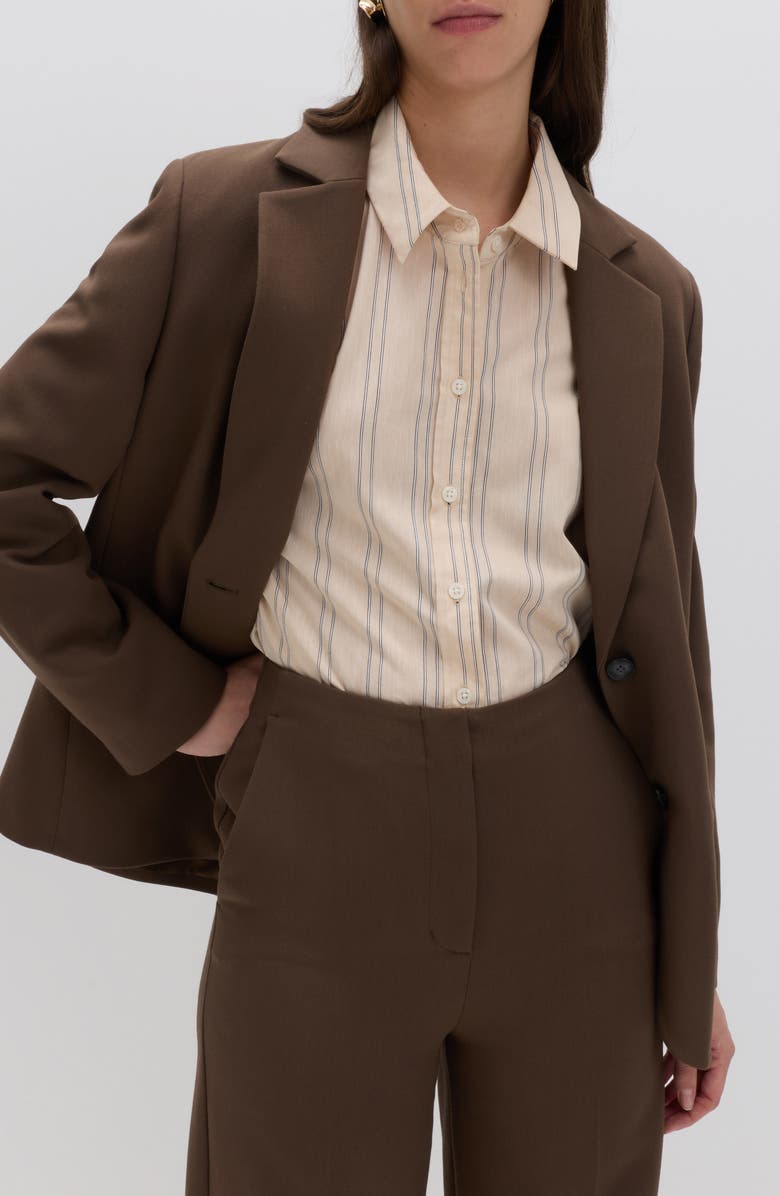 M&S Stripe Shirt, Alternate, color, Beige