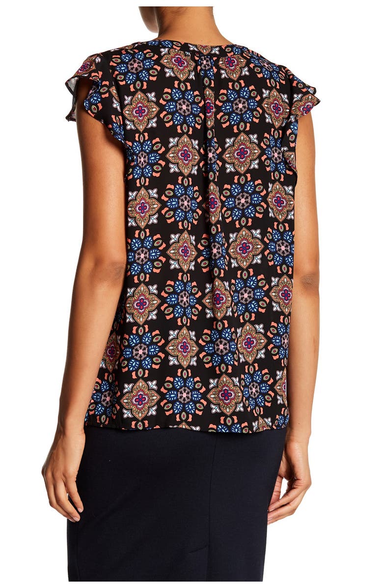 PHILOSOPHY DANE LEWIS Ruffle Sleeve Patterned Blouse, Alternate, color, 