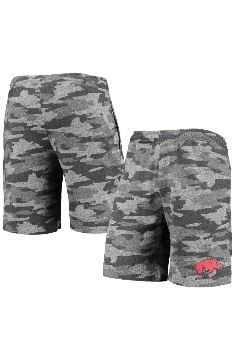 CONCEPTS SPORT Men's Concepts Sport Charcoal/Gray Arkansas Razorbacks Camo Backup Terry Jam Lounge Shorts, Main, color, 