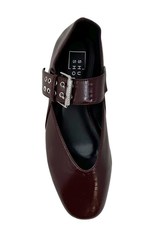 Shushop Buckle Flat In Burgundy