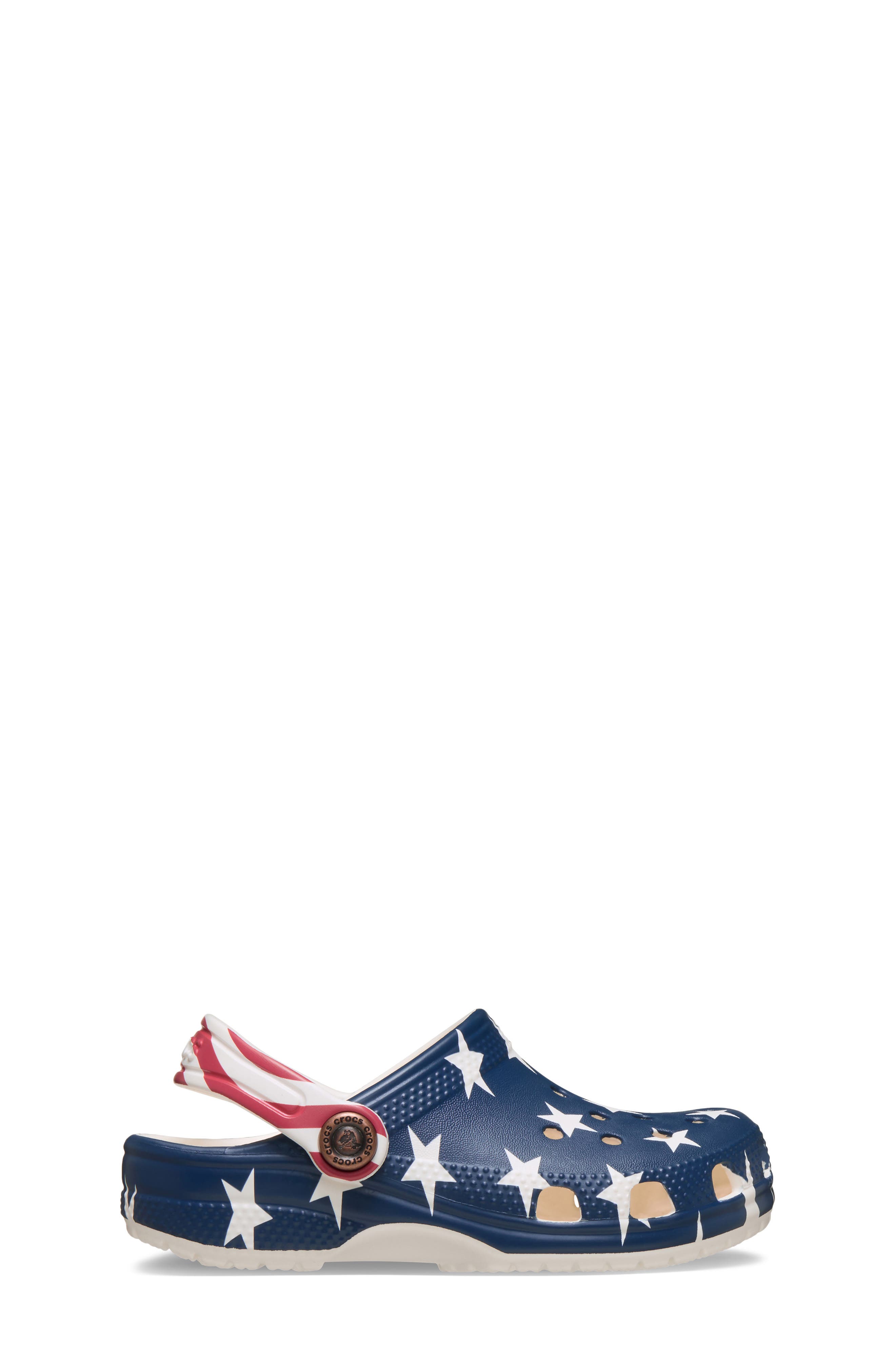 CROCS Kids' Classic American Flag Clog, Alternate, color, Chalk/Multi