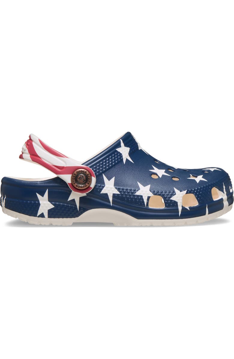 CROCS Kids' Classic American Flag Clog, Alternate, color, Chalk/Multi