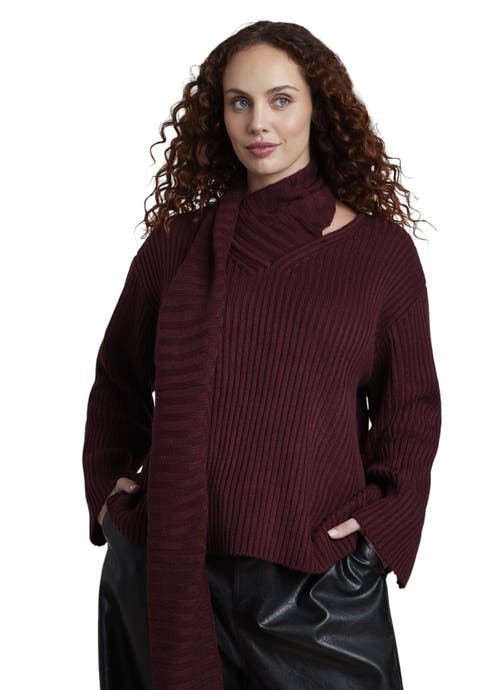 Brushed Scarf Neck Sweater