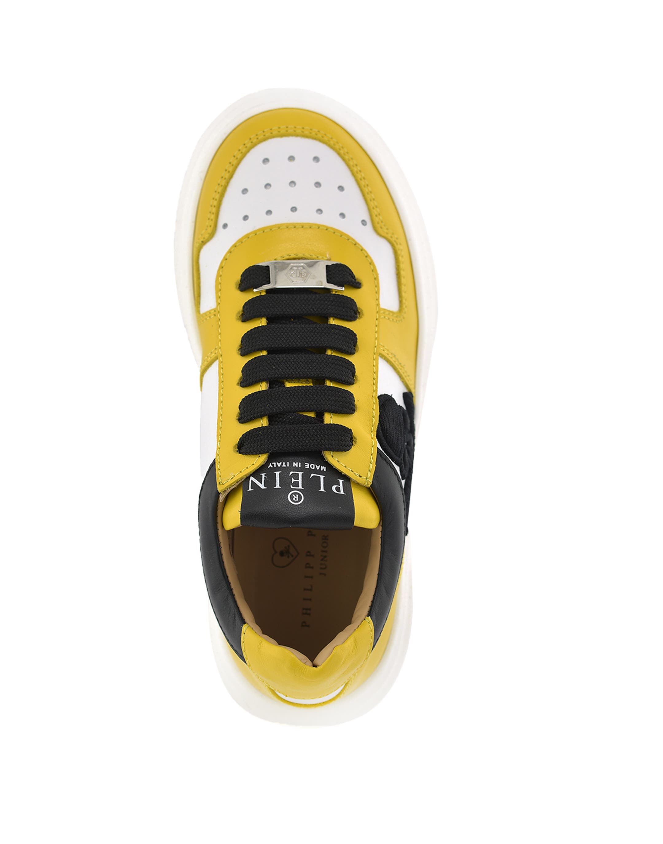 Sneakers Box Sole Lace Embroidery Skull Boy, Alternate, color, yellow/white