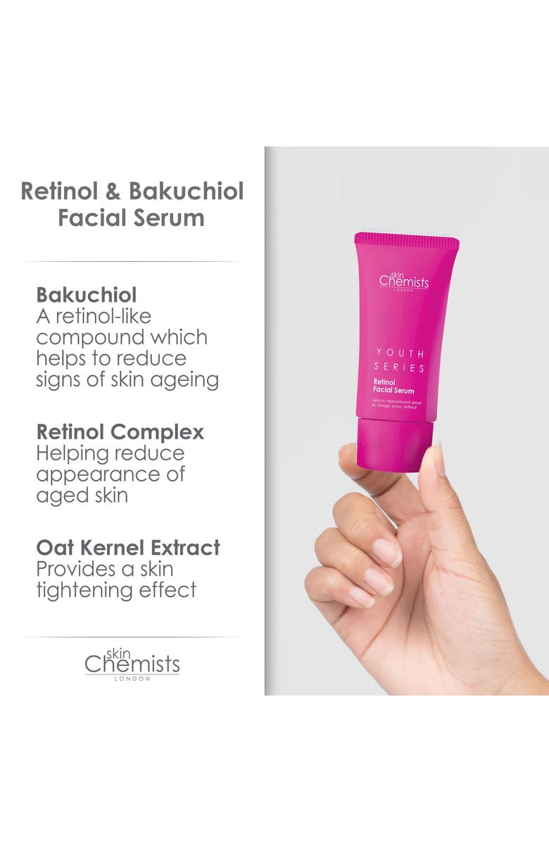 SKINCHEMISTS Youth Series Retinol & Bakuchiol Facial Serum 30ml x 3 Trio Set, Alternate, color, White