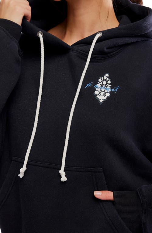 Free People Fp Movement Final Call Graphic Hoodie In Blue