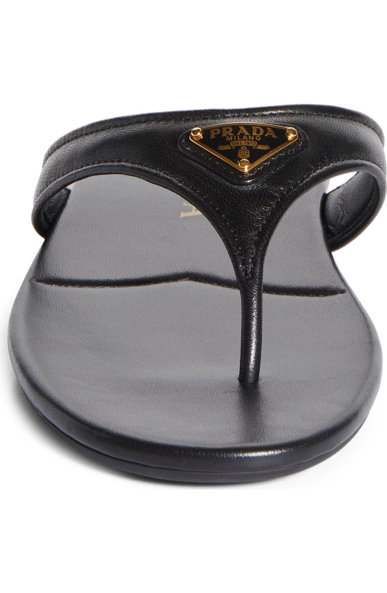 Prada Logo Flip Flop, Alternate, color, Black