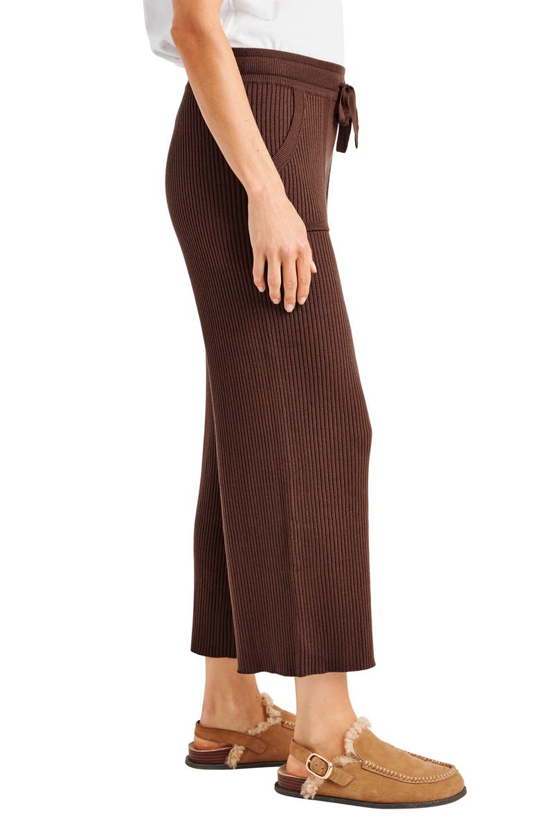Splendid Georgie Rib Wide Leg Crop Pants, Alternate, color, Spice