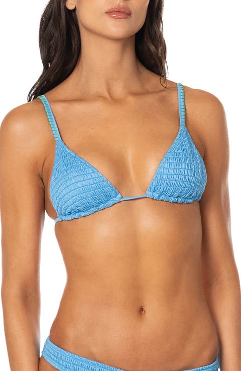 Ocean Drift Row Smocked Reversible Bikini Top