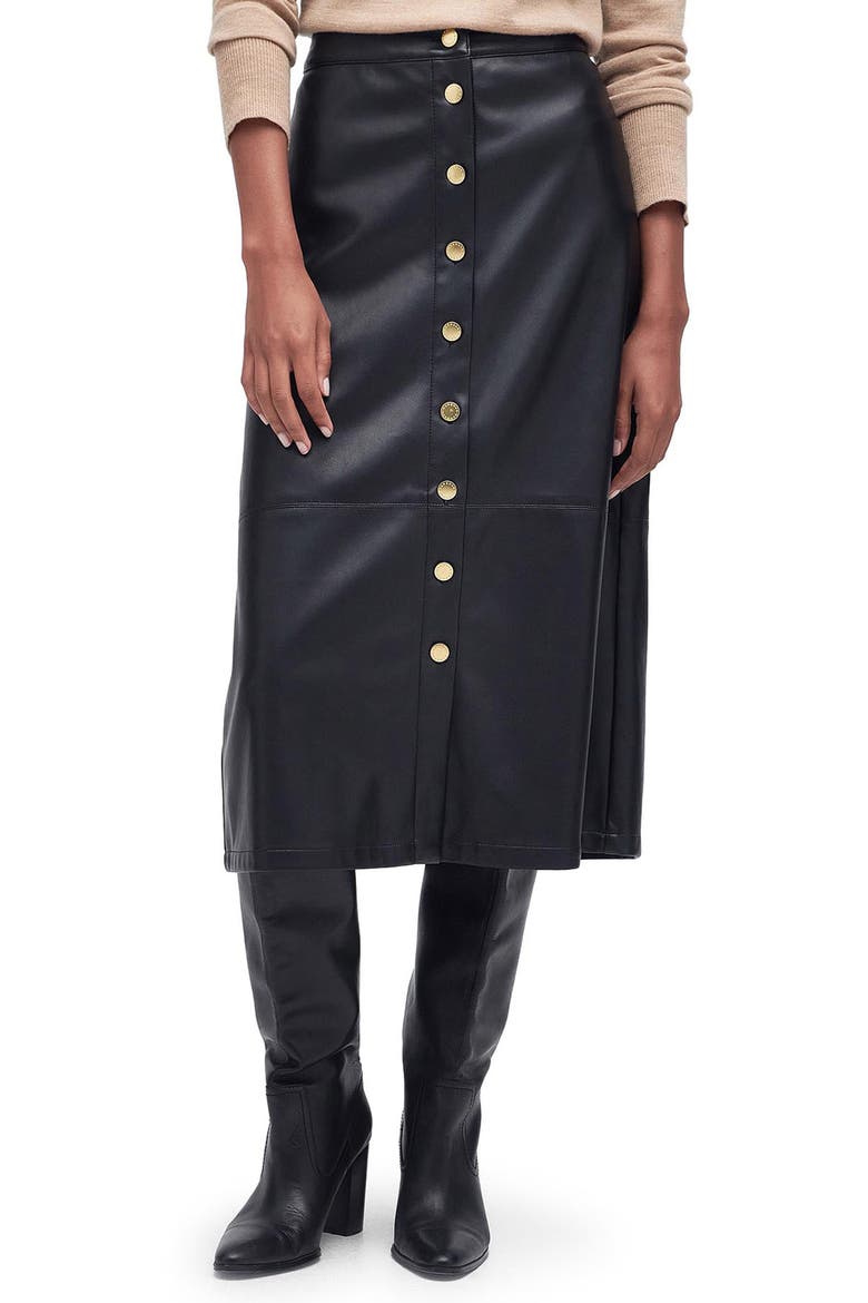 Alberta Faux Leather Skirt, Main, color, BLACK