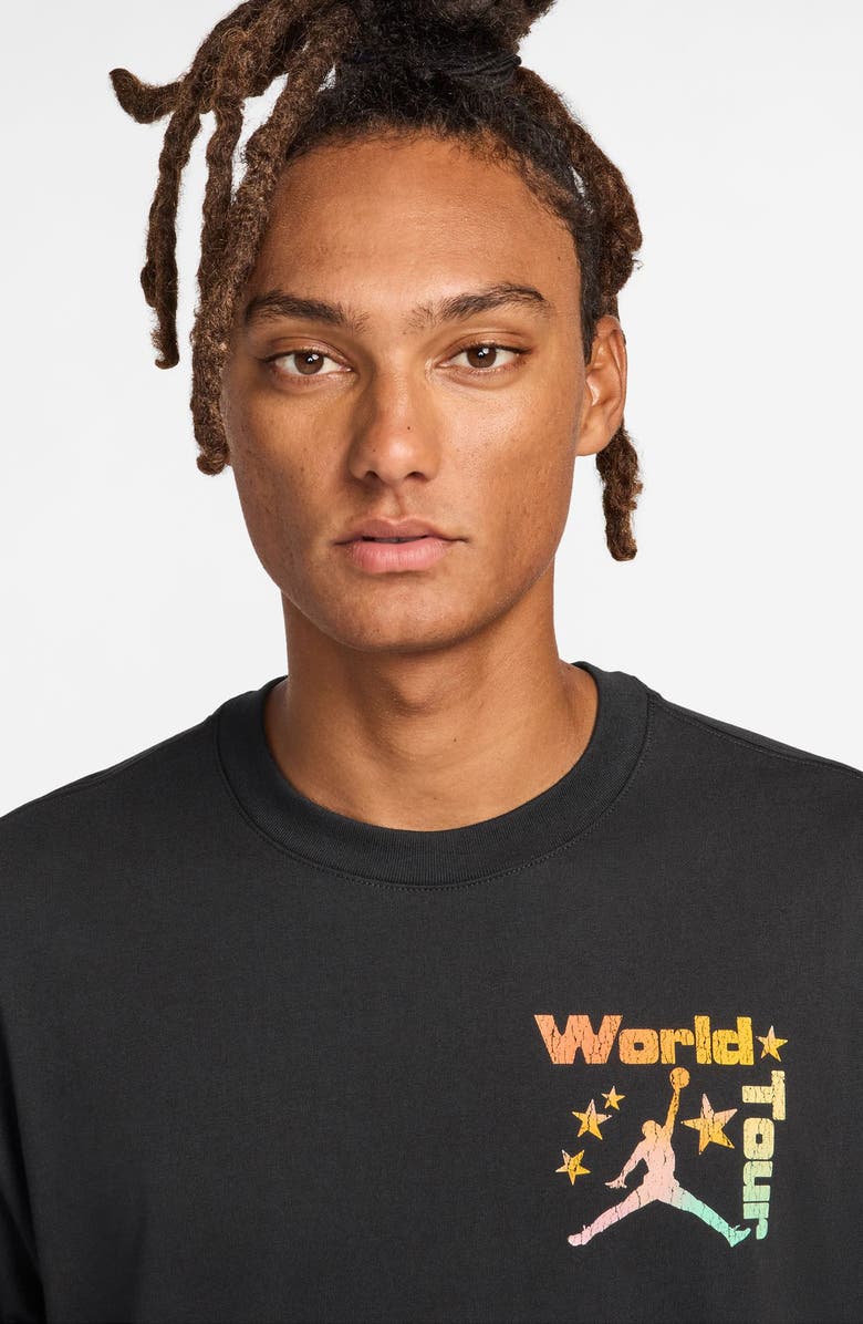 Jordan World Tour Cotton Graphic T-Shirt, Alternate, color, Black