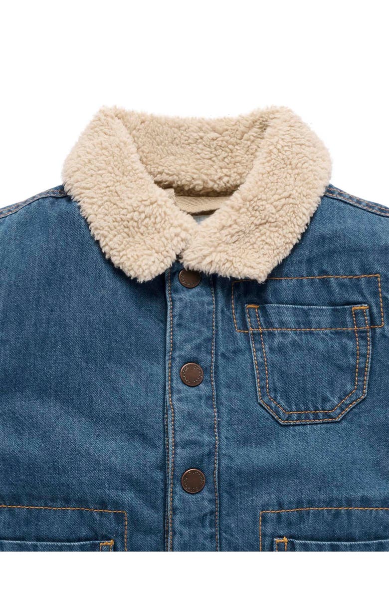 Purebaby Denim Faux Shearling Lined Jacket, Alternate, color, Mid Denim