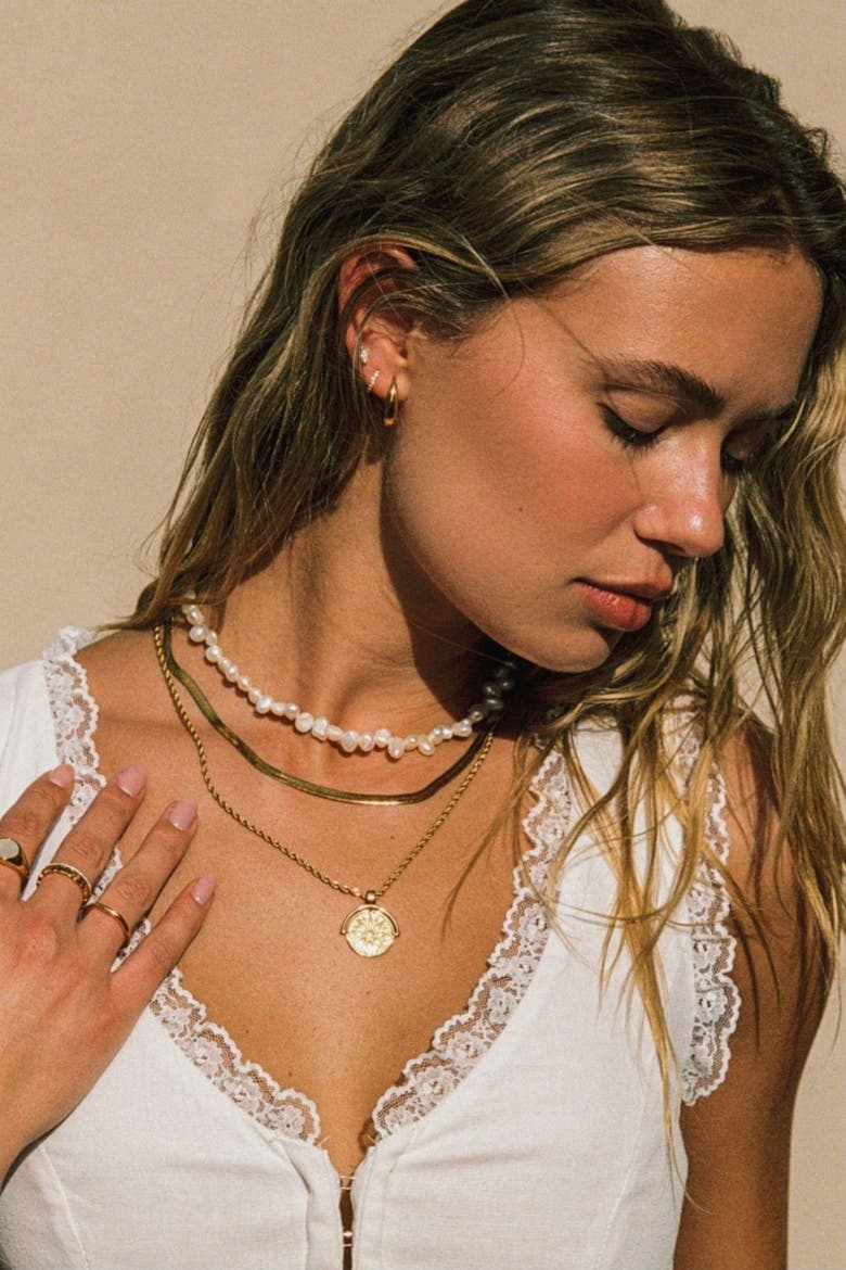 Sunseeker Choker, Alternate, color, Pearl