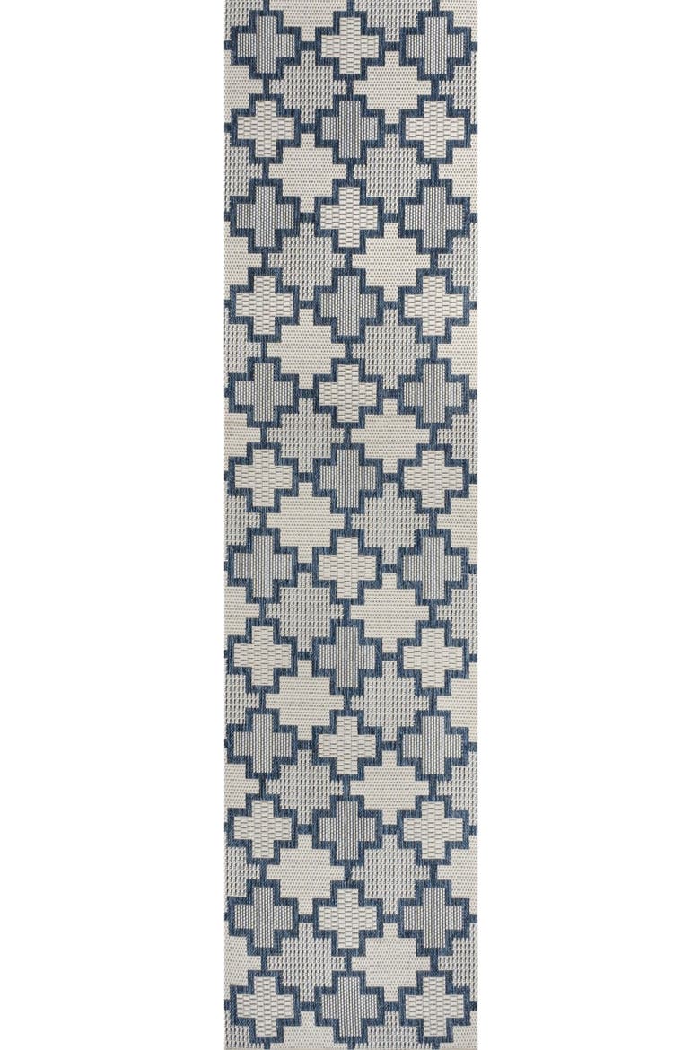 Cyrus Modern Geometric Tile Pattern Indoor/Outdoor Area Rug, Alternate, color, Navy/Cream