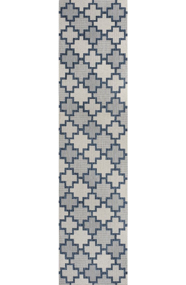 JONATHAN Y Cyrus Modern Geometric Tile Pattern Indoor/Outdoor Area Rug, Alternate, color, Navy/Cream