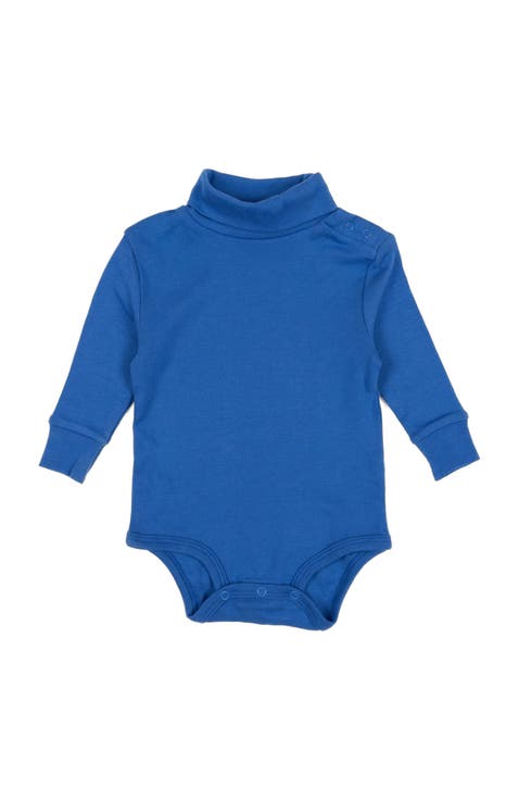Cotton Neutral Solid Turtleneck Bodysuit
