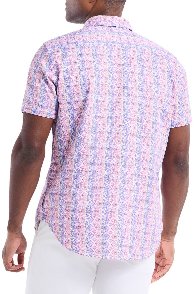 Formby Short Sleeve Cotton Button-Up Shirt, Alternate, color, PINK