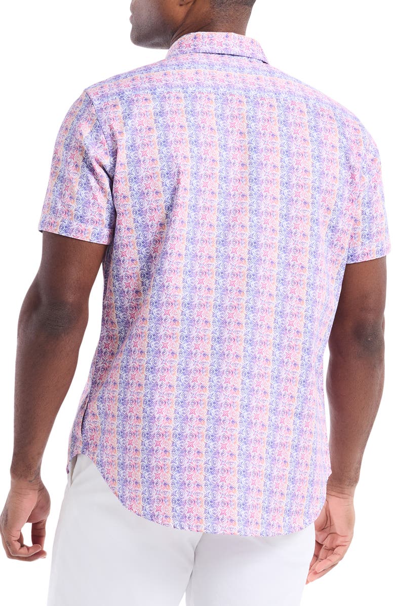 Robert Graham Formby Short Sleeve Cotton Button-Up Shirt, Alternate, color, Pink